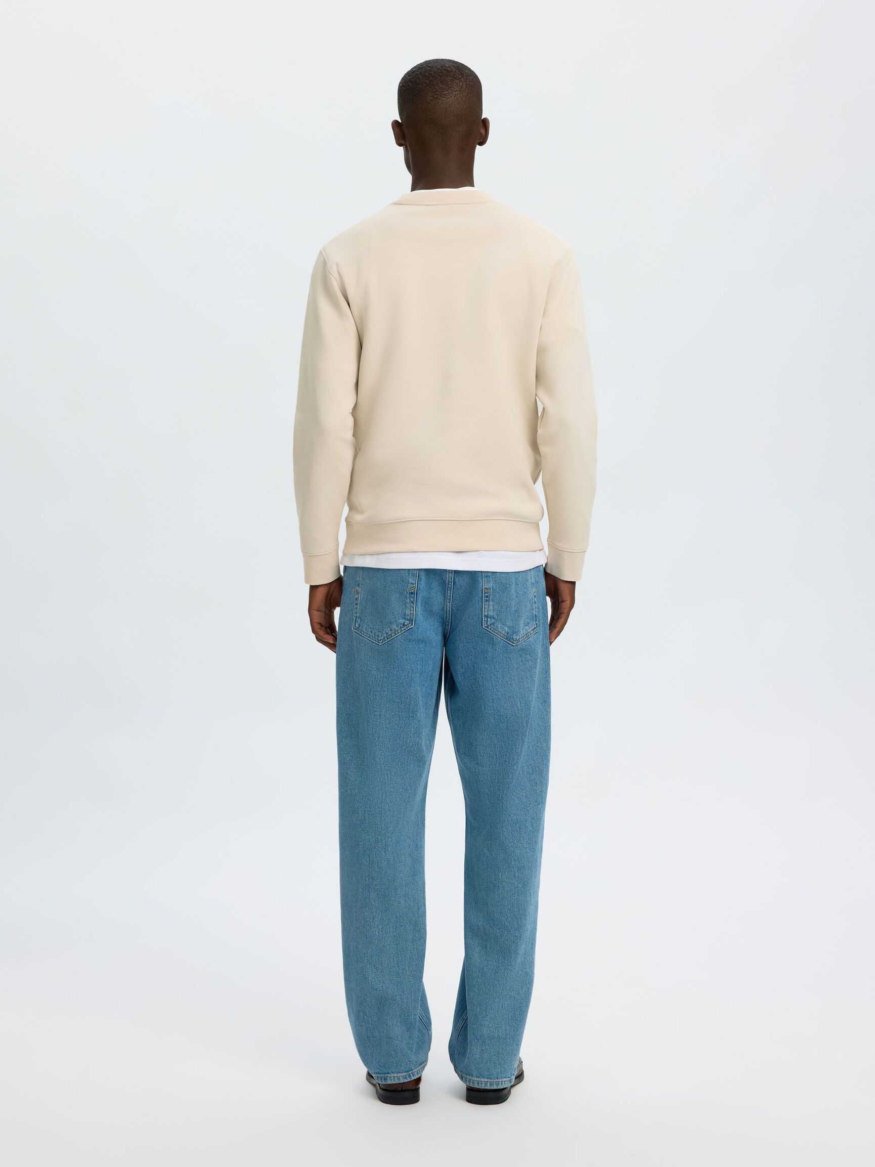 REGULAR FIT LONG SLEEVED SWEATSHIRT, Oatmeal, highres