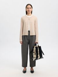 CARDIGAN A MAGLIA, Oatmeal, highres