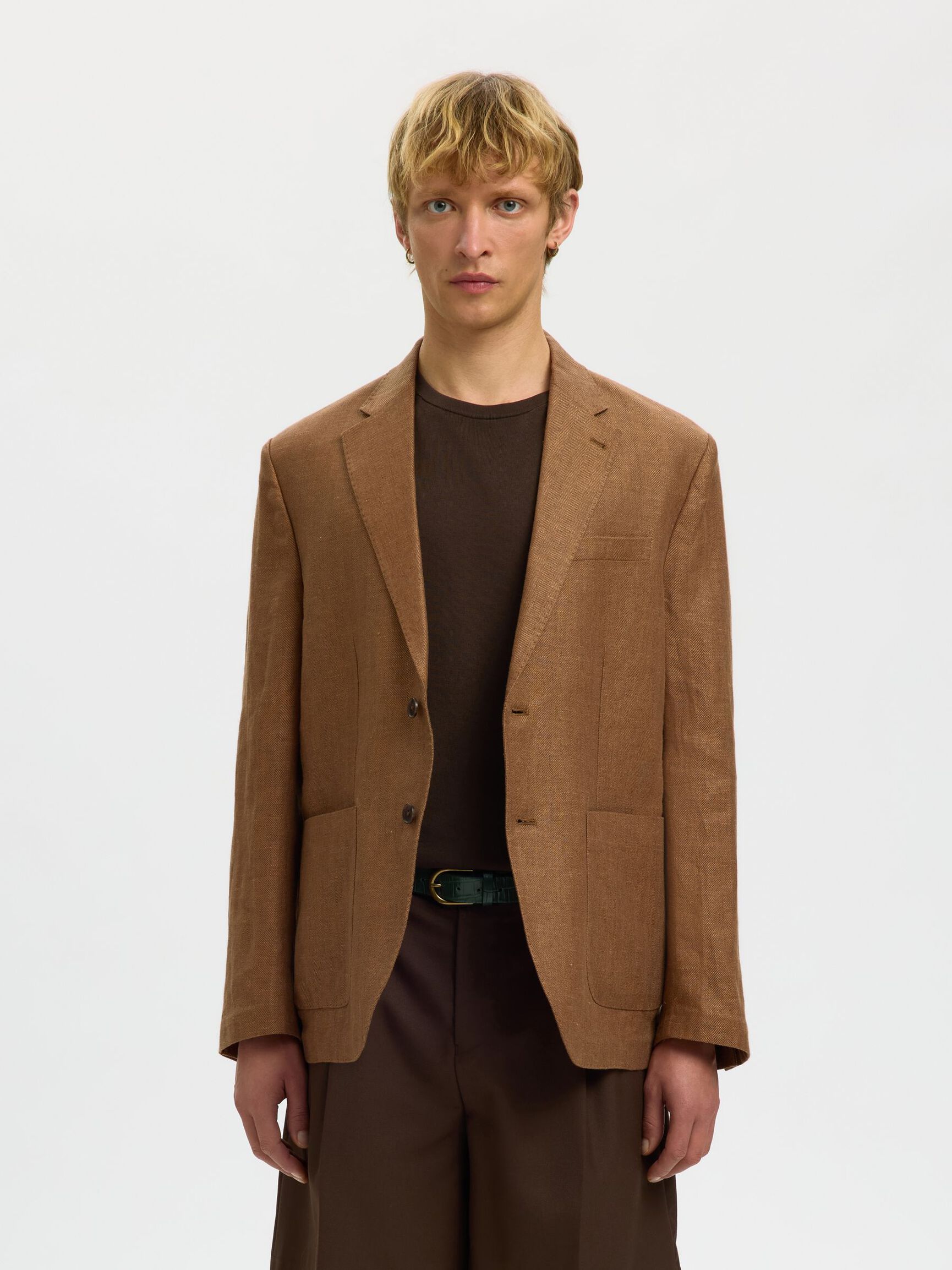 REGULAR FIT LINNEN BLAZER, Morel, highres