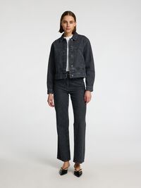 FADED BLACK WASH DENIM JACKET, Black, highres