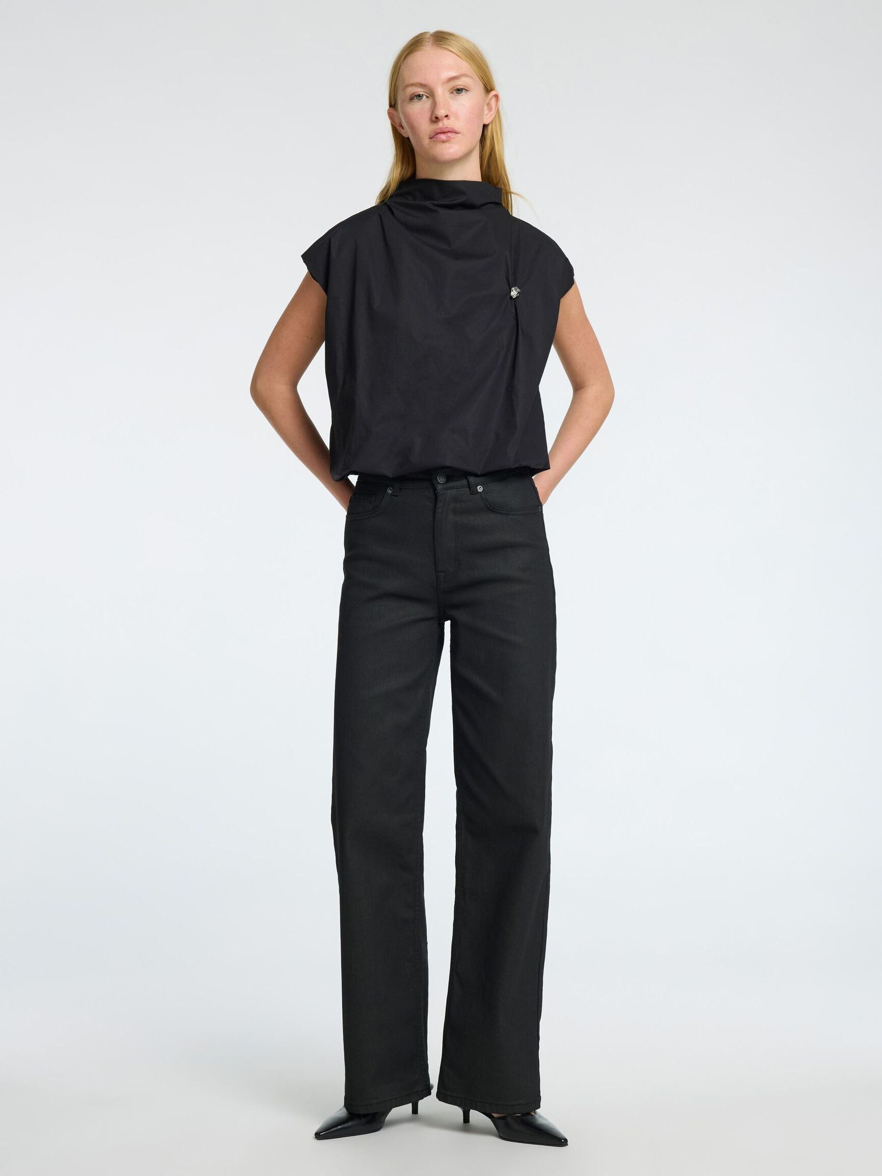 HÖG HALS BESKUREN TOPP, Black, highres