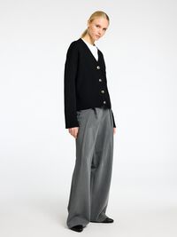 ULDBLANDING STRIKKET CARDIGAN, Black, highres