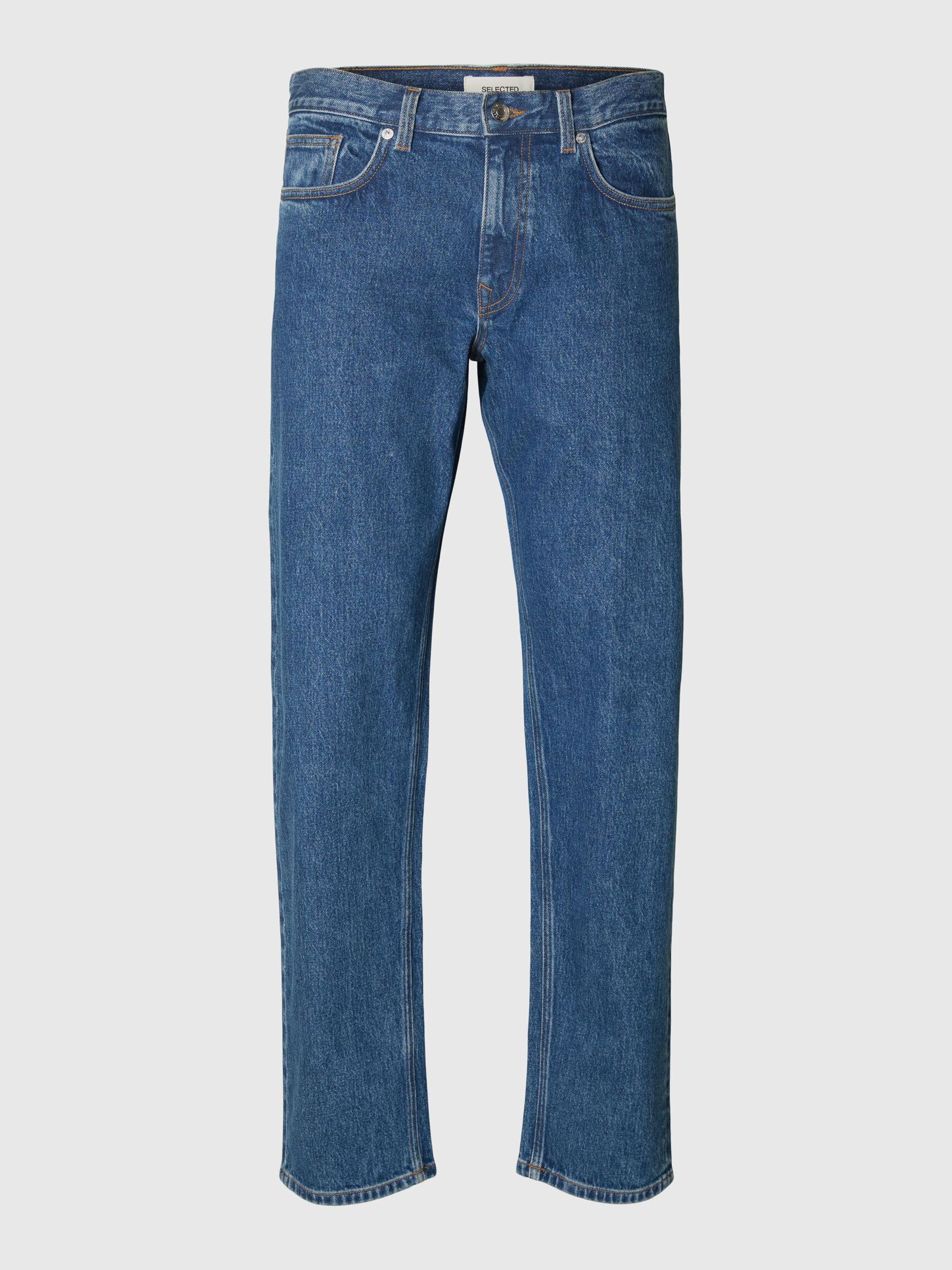 196 STRAIGHT FIT JEANS, Medium Blue Denim, highres