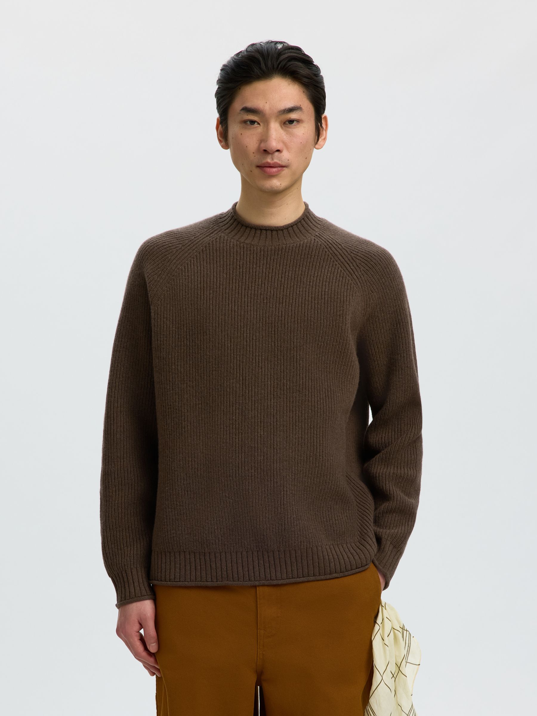 WOOL JUMPER | Brown | Selected