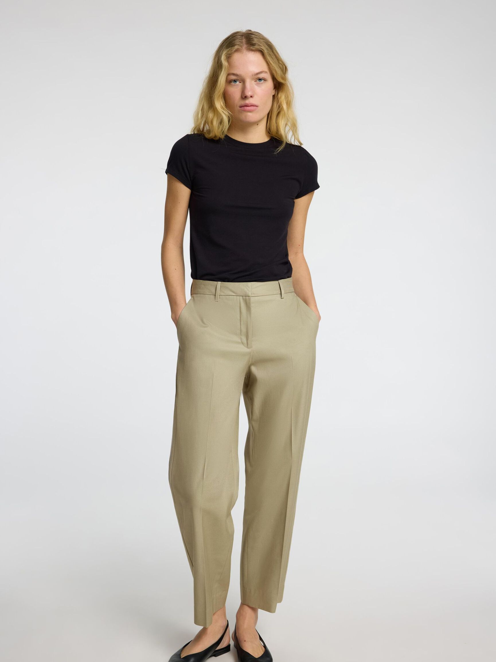 MID WAIST BARREL FIT HOSEN, Vetiver, highres