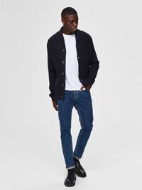 SCHALKRAGEN STRICKJACKE, Maritime Blue, highres