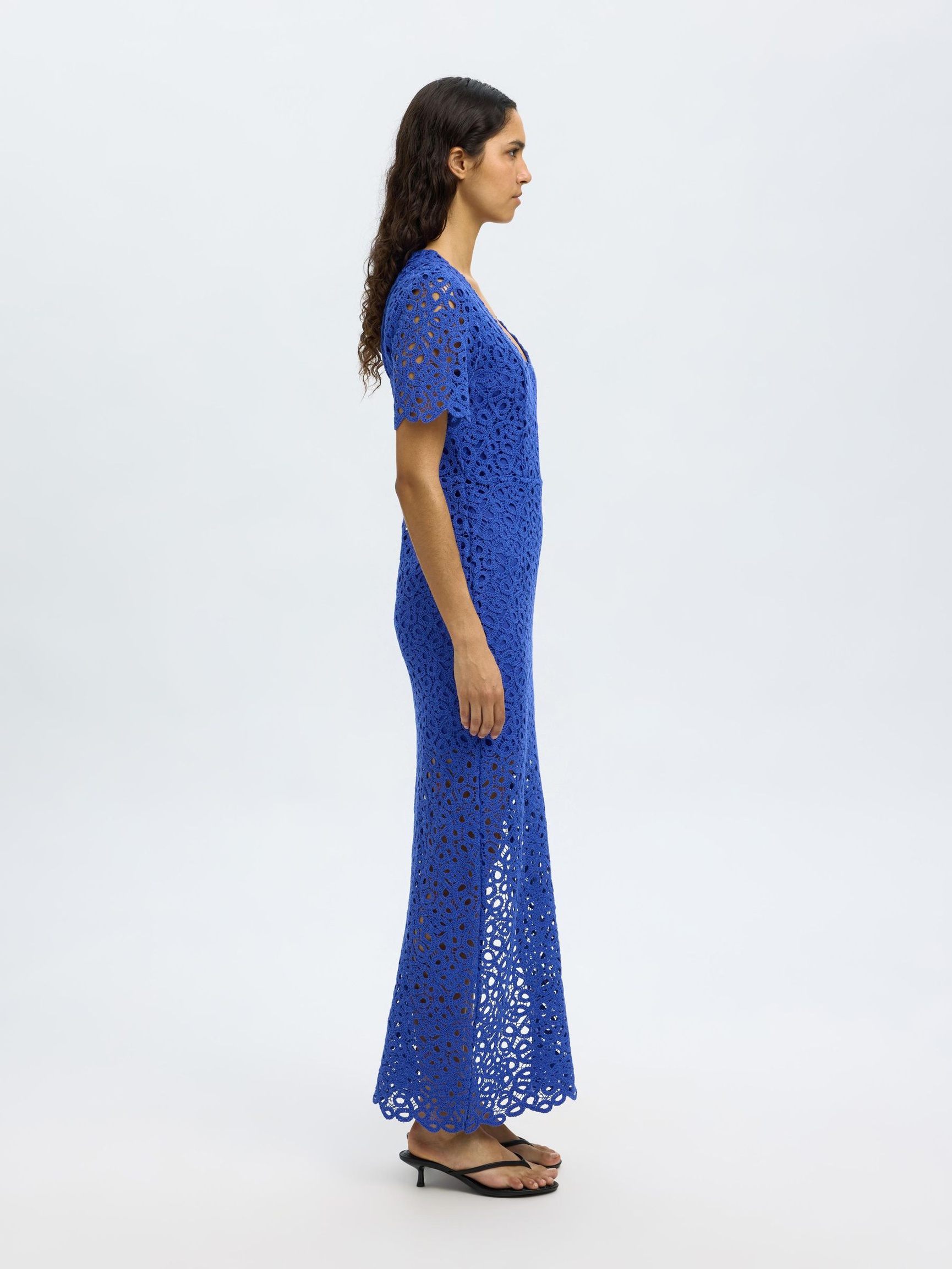 HÄKEL-LOOK MAXIKLEID, Dazzling Blue, highres