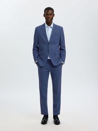 WOVEN WOOL BLEND BLAZER, Blue Depths, highres