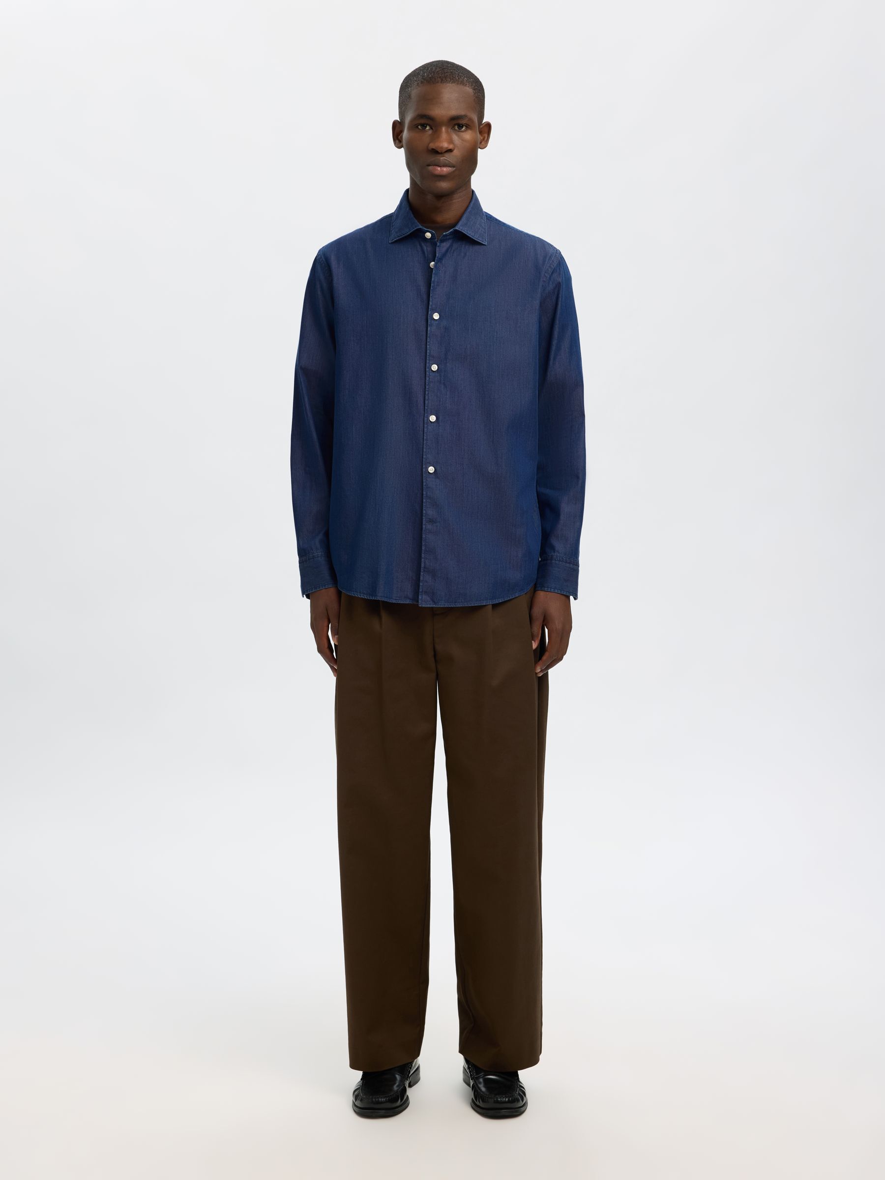 REGULAR FIT JEANSHEMD, Dark Blue Denim, highres