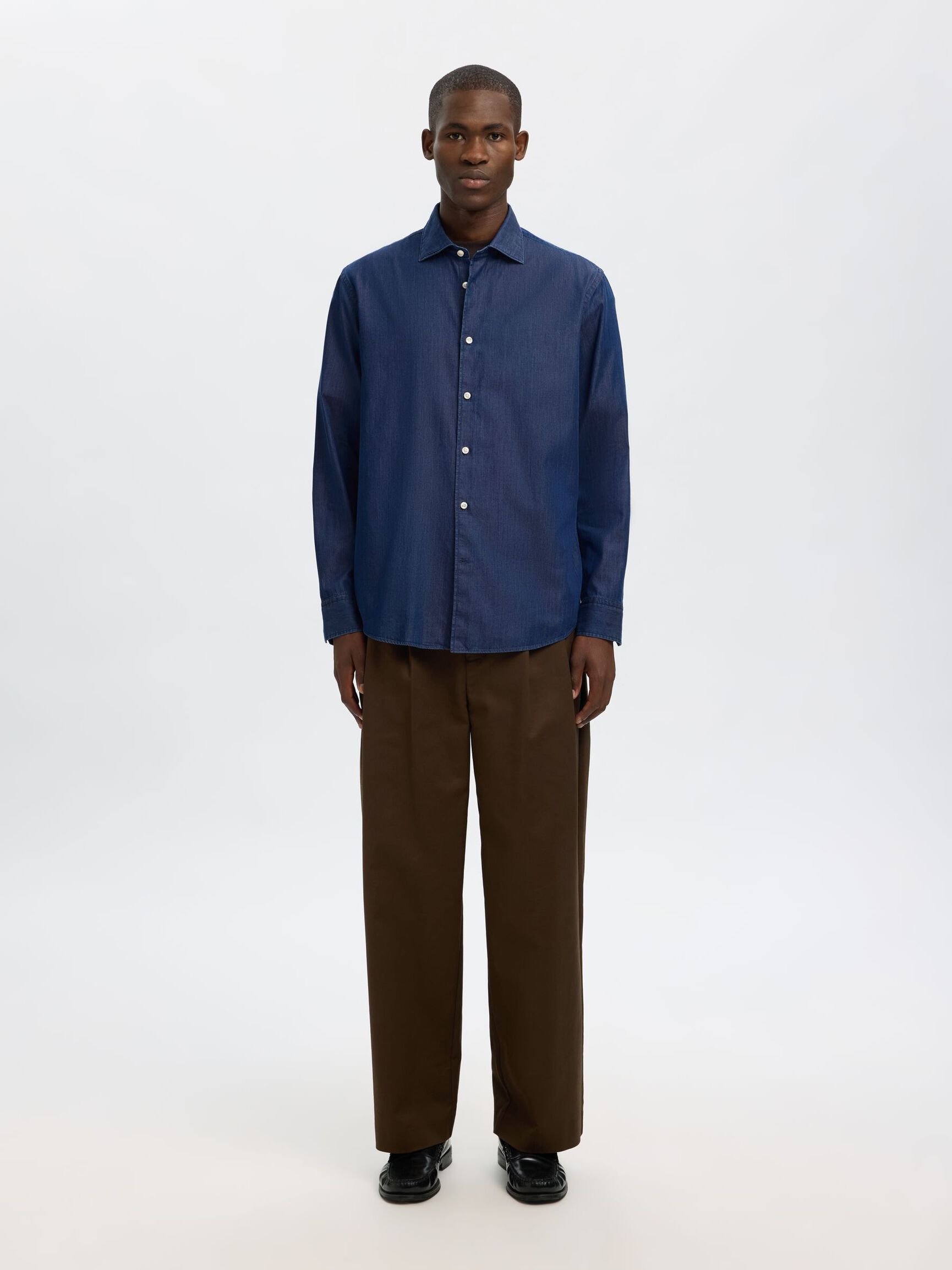 REGULAR FIT JEANSHEMD, Dark Blue Denim, highres