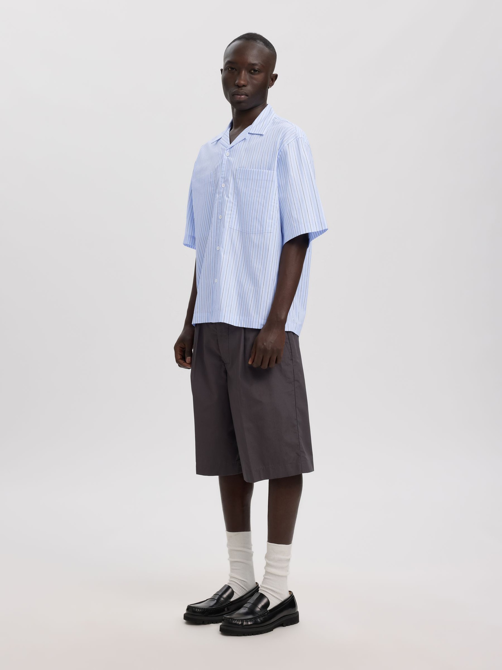BOXY FIT KURZARMHEMD, Cashmere Blue, highres