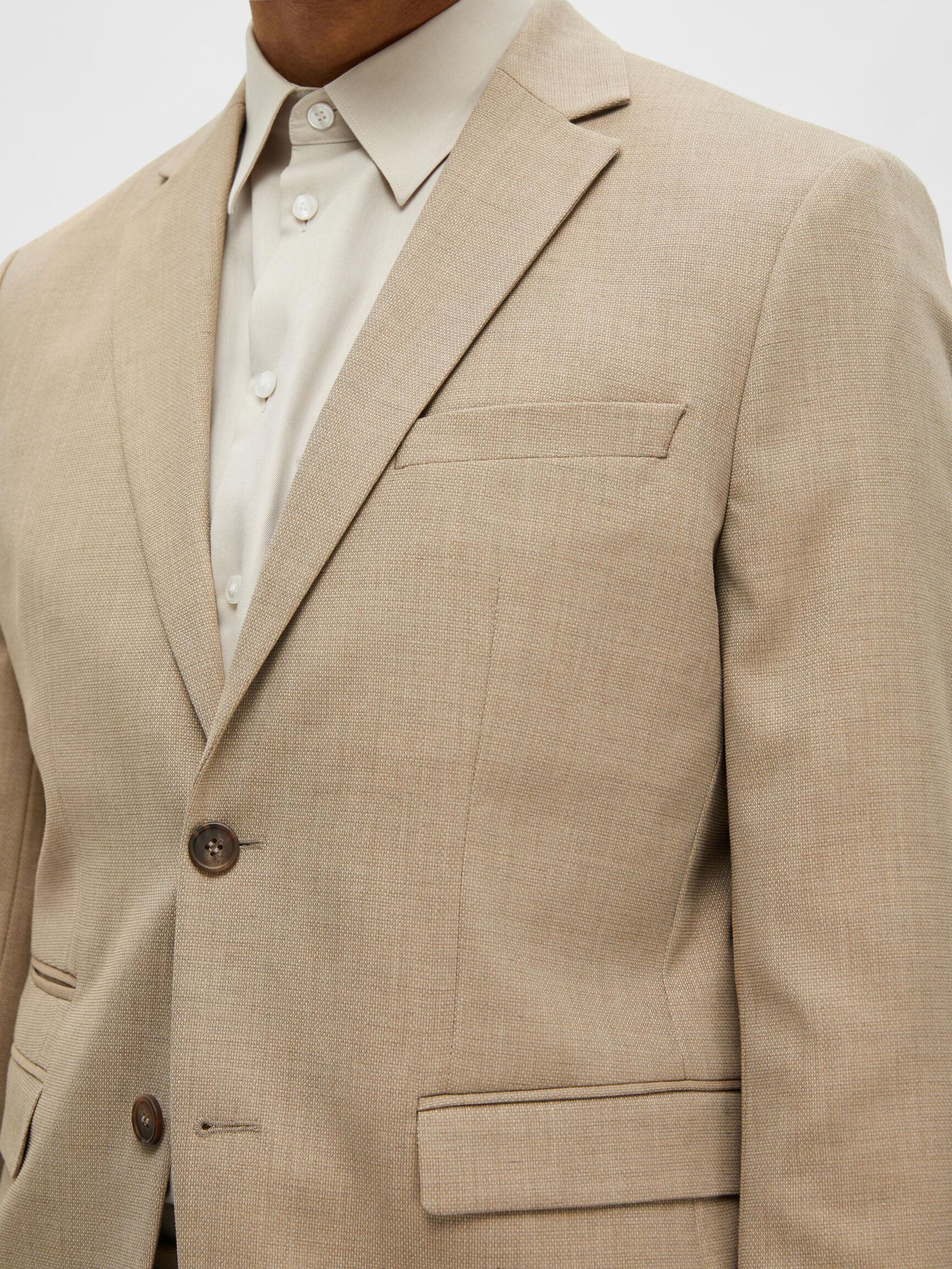 GEWEBTER WOLLGEMISCH BLAZER, Sand, highres