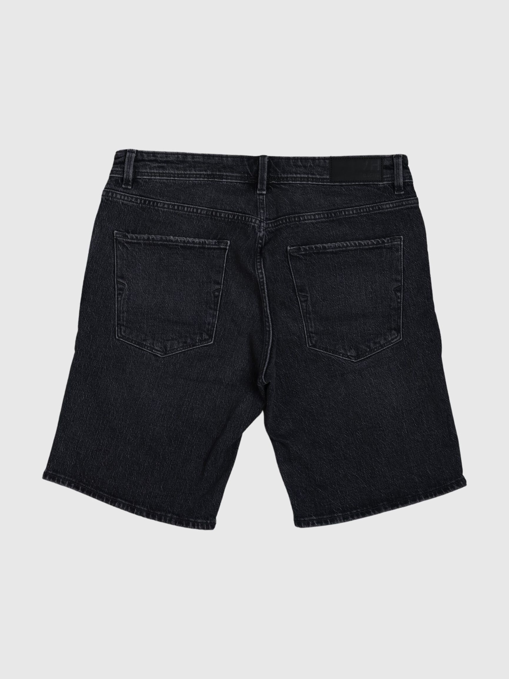 DISTRESSED DENIM SHORTS, Black Denim, highres