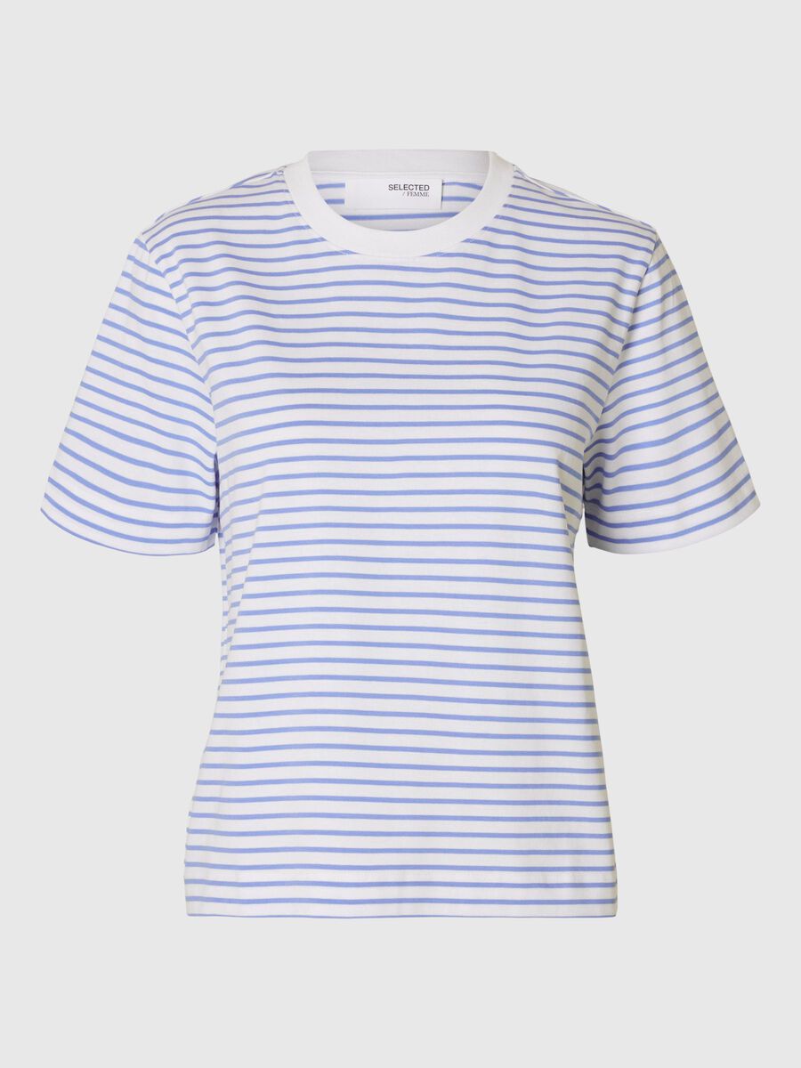 Selected STRIPED BOXY FIT T-SHIRT, Cornflower Blue, highres - 16087918_CornflowerBlue_1157077_001.jpg