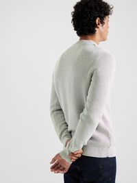 RONDE HALS SWEATER, Light Grey Melange, highres