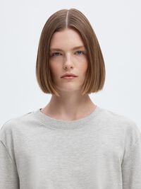 LÅNGÄRMAD BOXY T-SHIRT, Light Grey Melange, highres