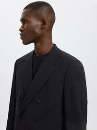 SLIM FIT DOBBELTRADET BLAZER, Black, highres