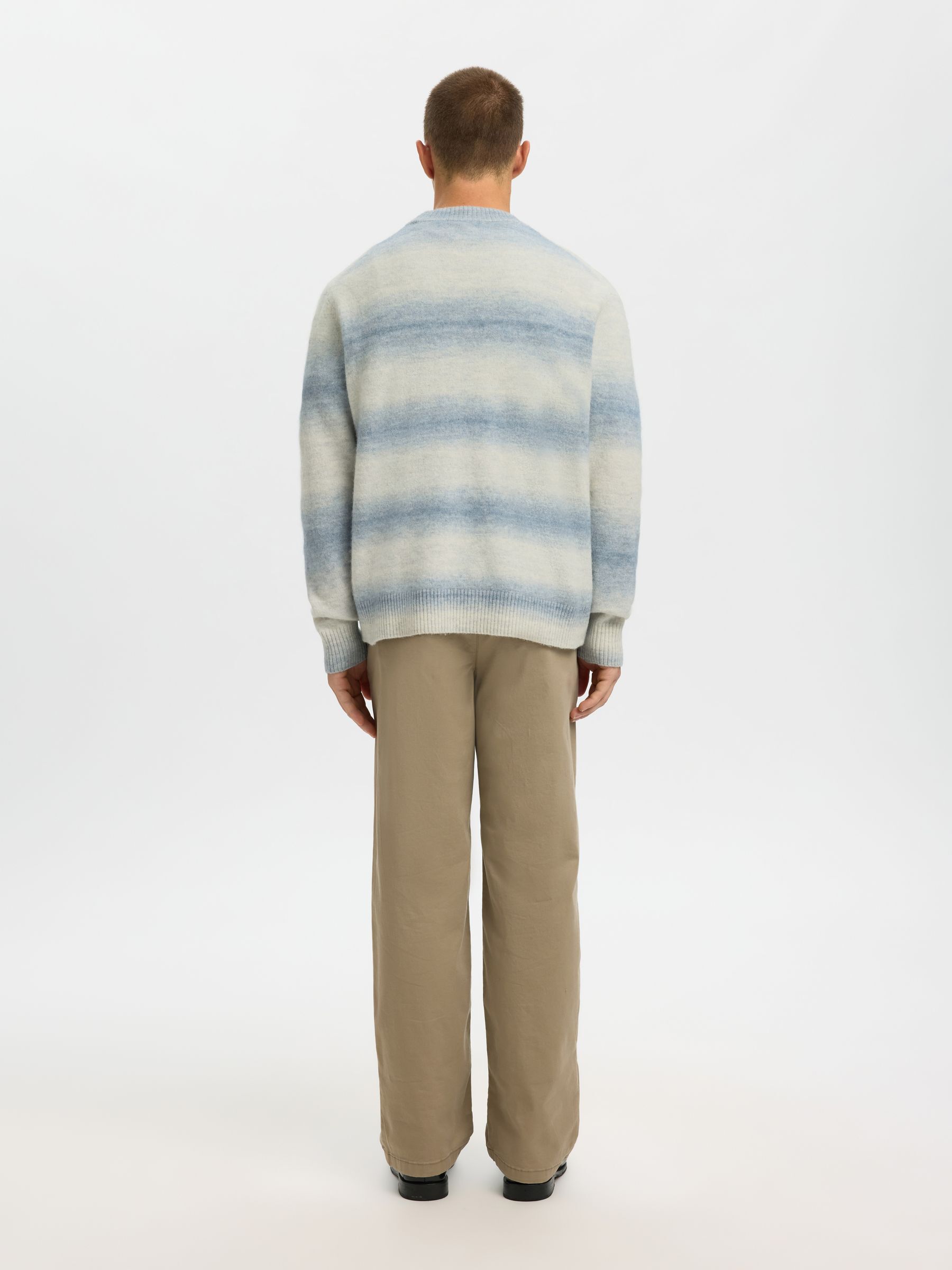 RELAXED FIT KNITTED PULLOVER, Dusty Blue, highres