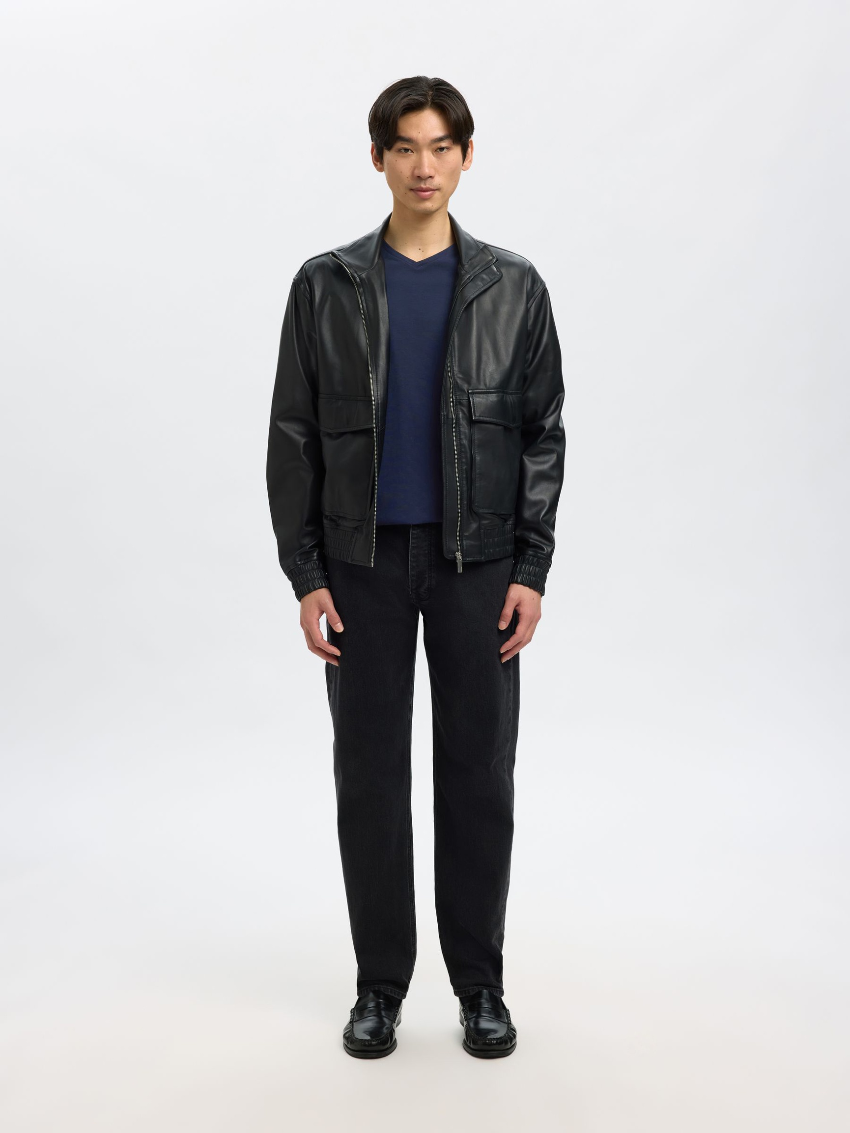 V-AUSSCHNITT T-SHIRT, Navy Blazer, highres