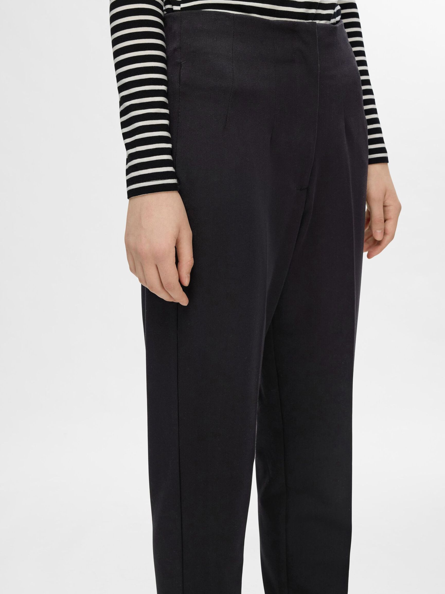 TAILORED TAPERED TROUSERS, Black, highres