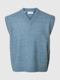 COUPE DÉCONTRACTÉE GILET TRICOTÉ, Blue Mirage, highres