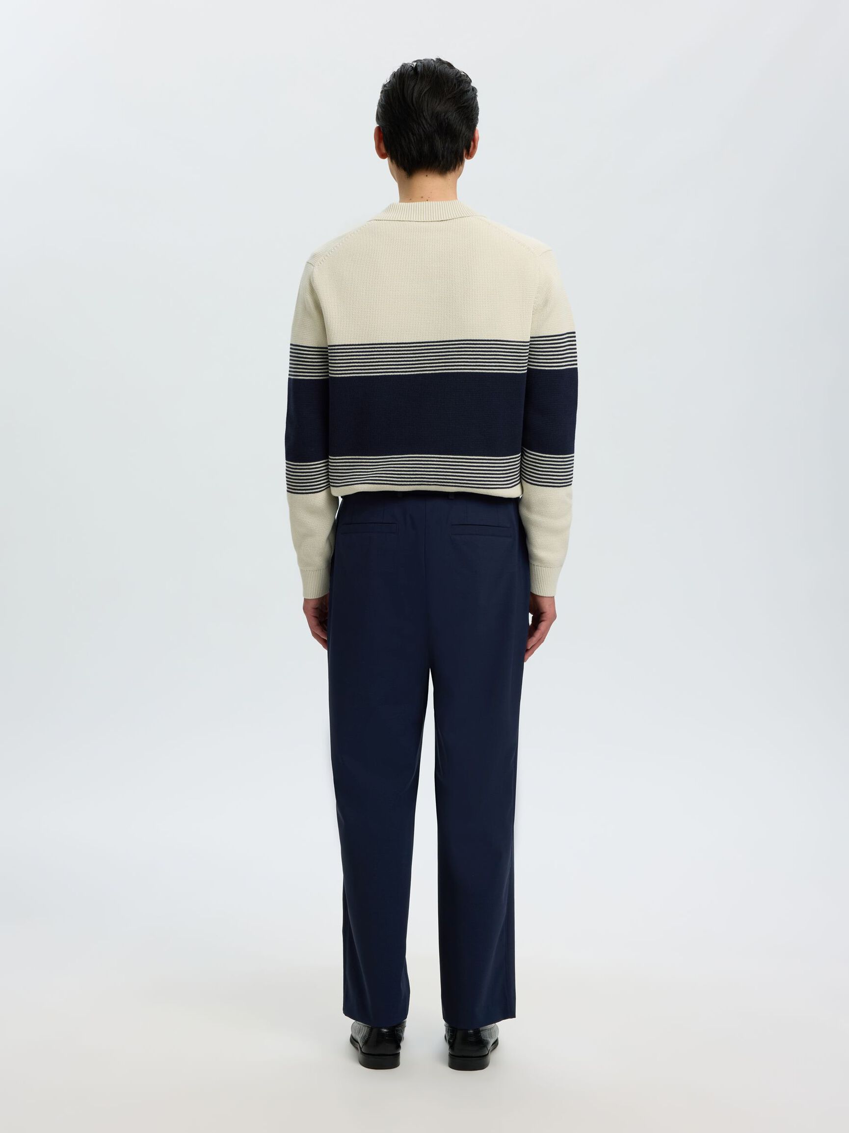 RELAXED FIT TROUSERS, Dark Navy, highres