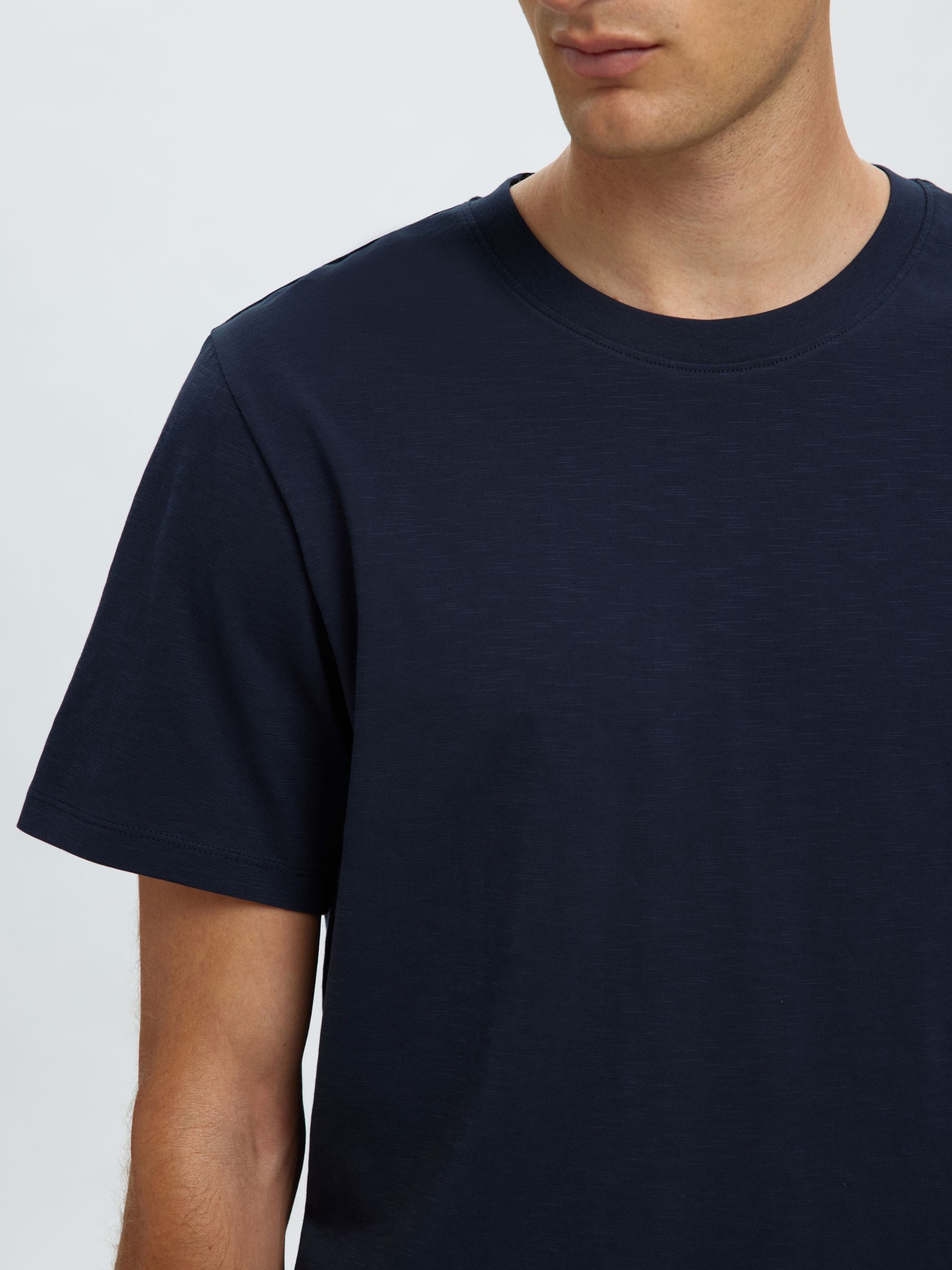 COTTON SLUB T-SHIRT, Navy Blazer, highres
