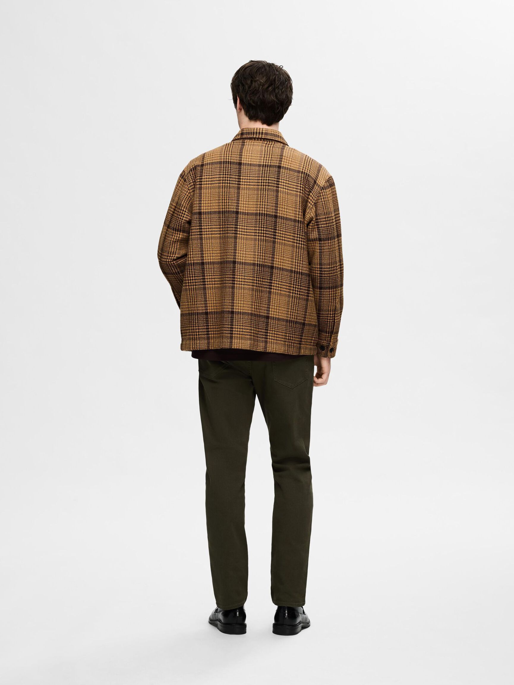 CHECKED OVERSHIRT, Chocolate Torte, highres