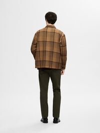 CHECKED OVERSHIRT, Chocolate Torte, highres