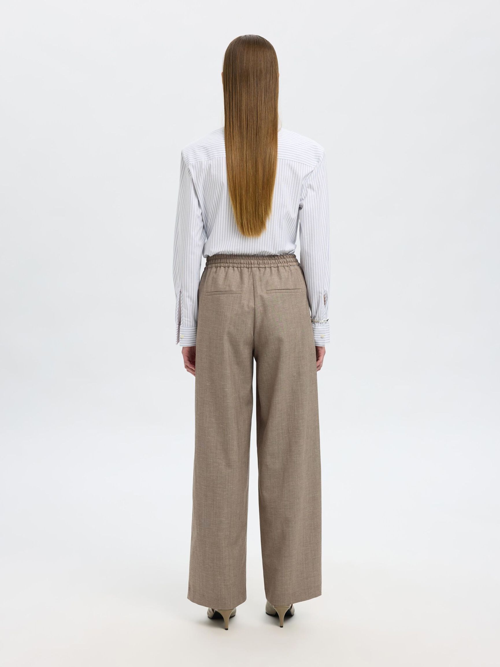 WOOL BLEND SUIT TROUSERS, Oatmeal, highres