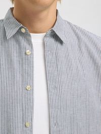 COTTON BLEND SHORT SLEEVED SHIRT, Bright White, highres
