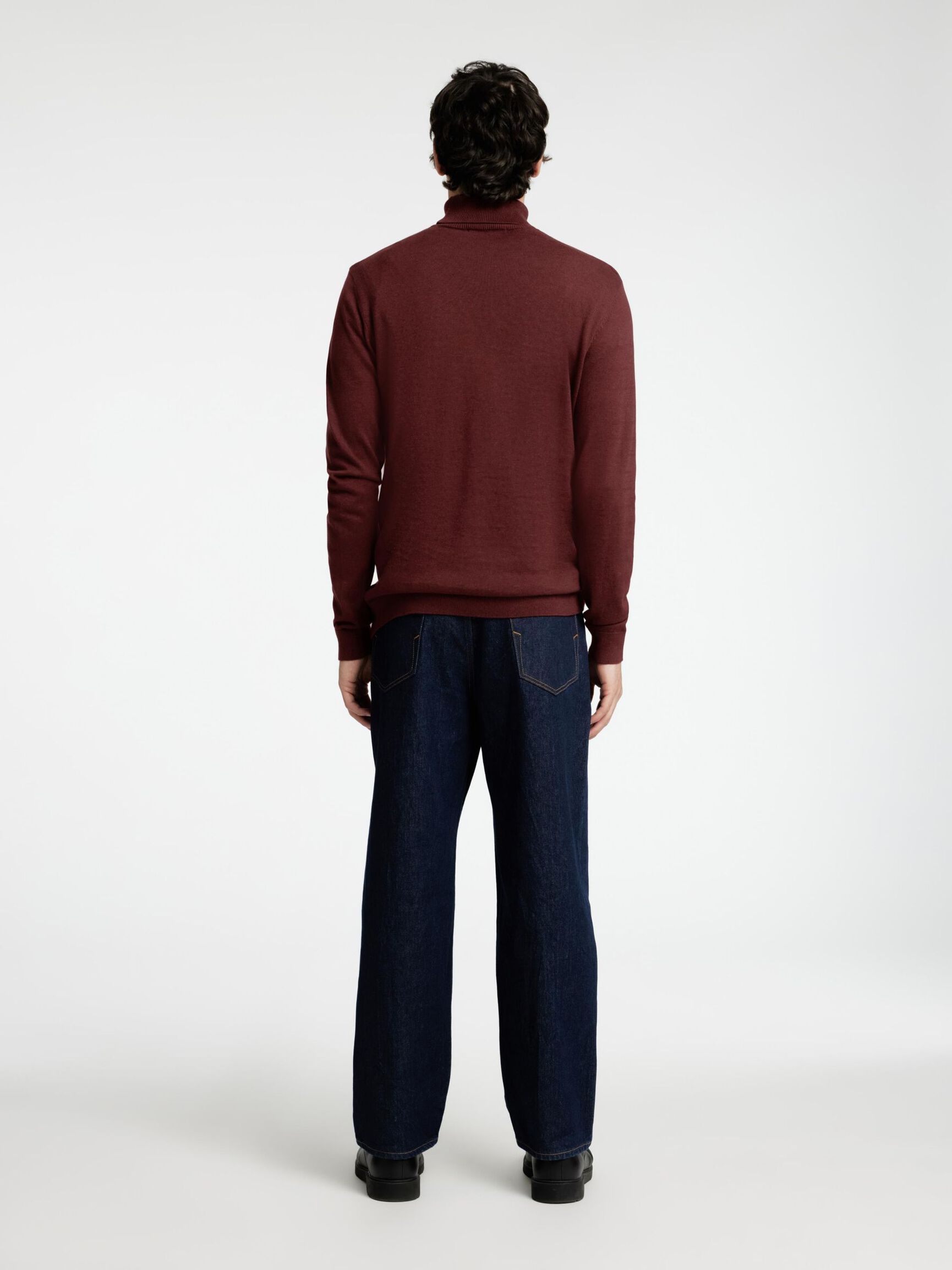 LANGARM ROLLKRAGEN PULLOVER, Syrah, highres