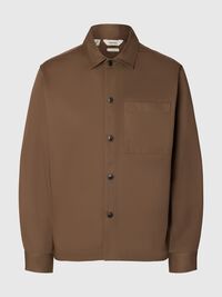 REGULAR FIT TWILL OVERSHIRT, Chocolate Chip, highres