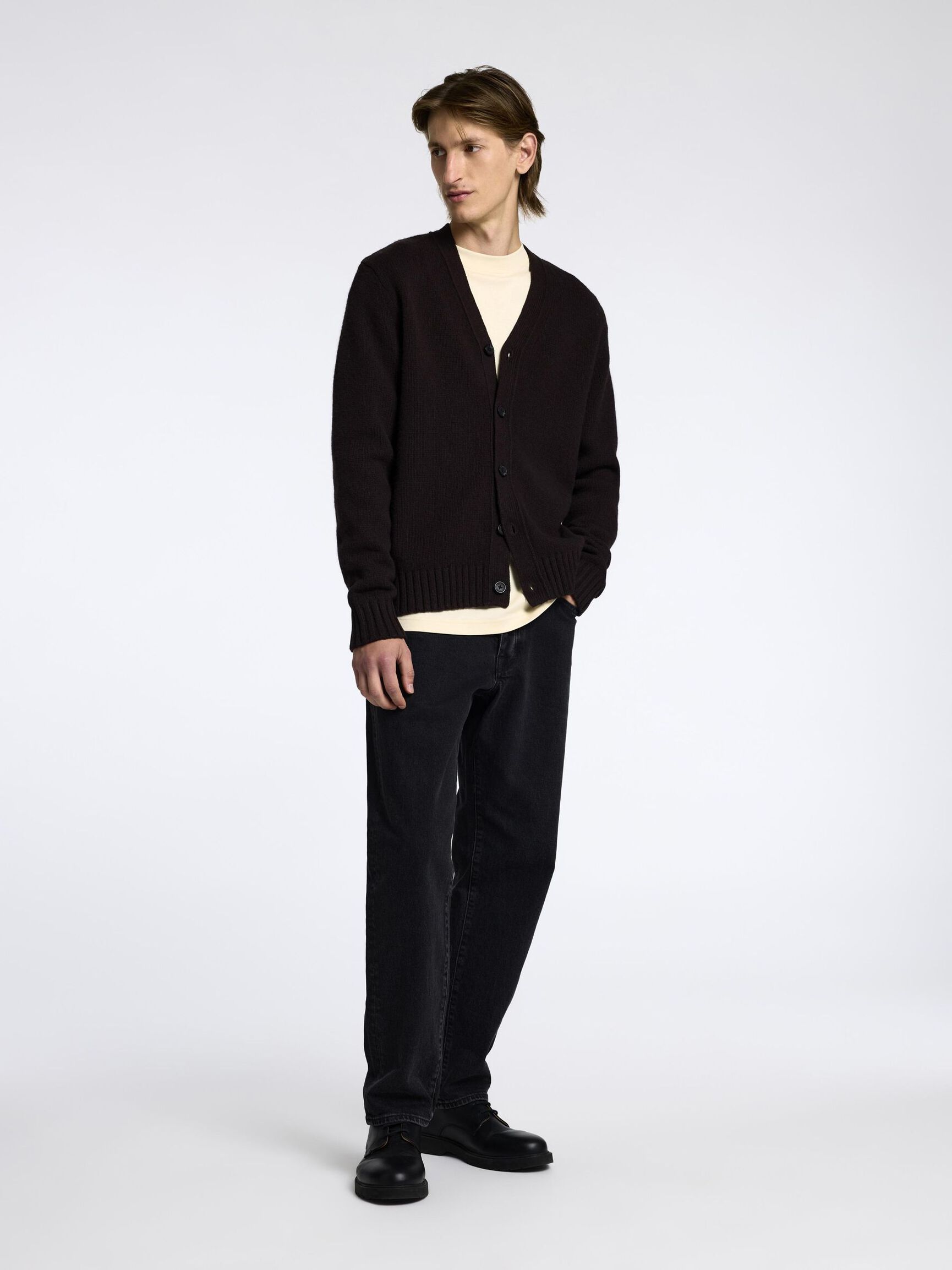 100% KATOEN TOP MET LANGE MOUWEN, Angora, highres