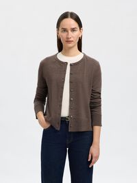 100% MERINOULD STRIKKET CARDIGAN, Delicioso, highres