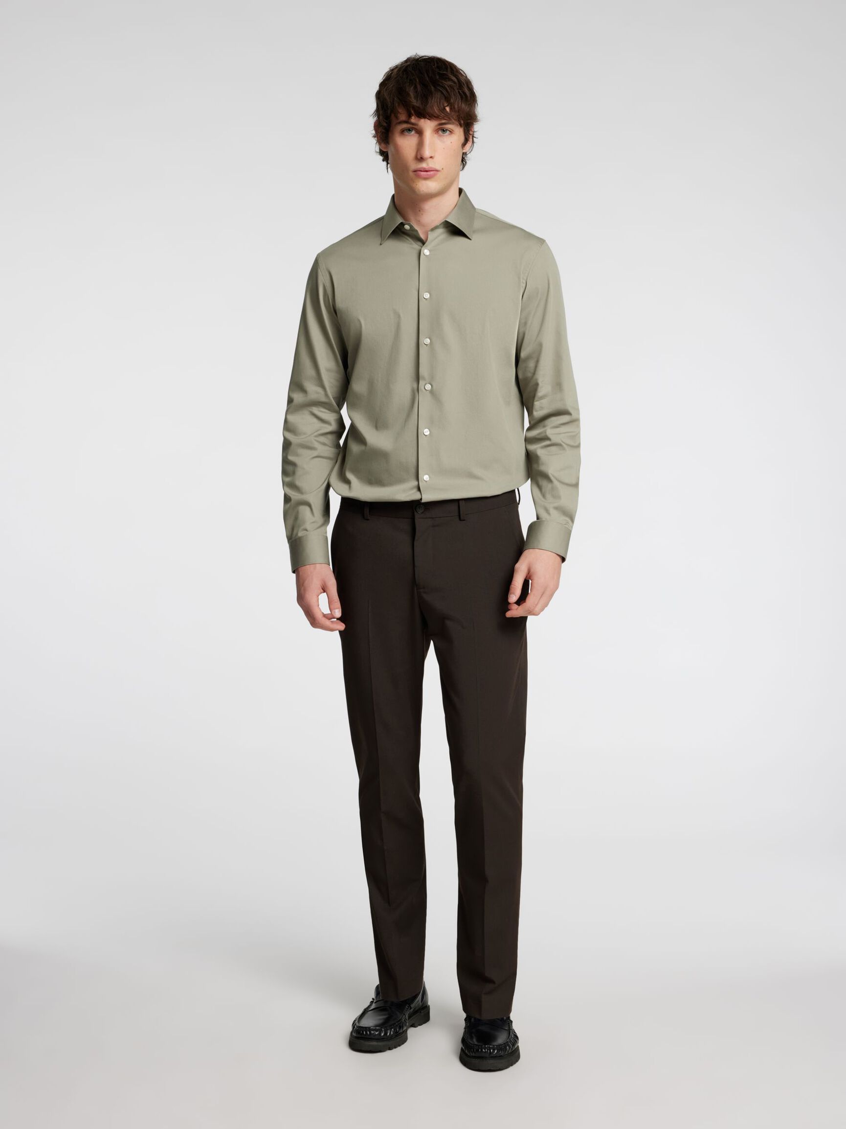 SLIM FIT SKJORTE, Vetiver, highres