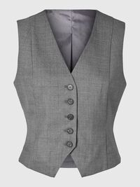 TAILORED WOOL BLEND WAISTCOAT, Grey Melange, highres