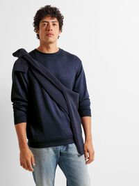 VISCOSE BLEND SWEATSHIRT, Sky Captain, highres