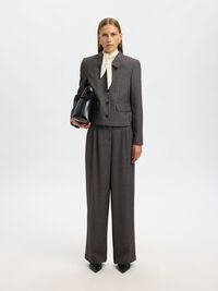 COL MONTANT TOP À MANCHES LONGUES, Egret, highres