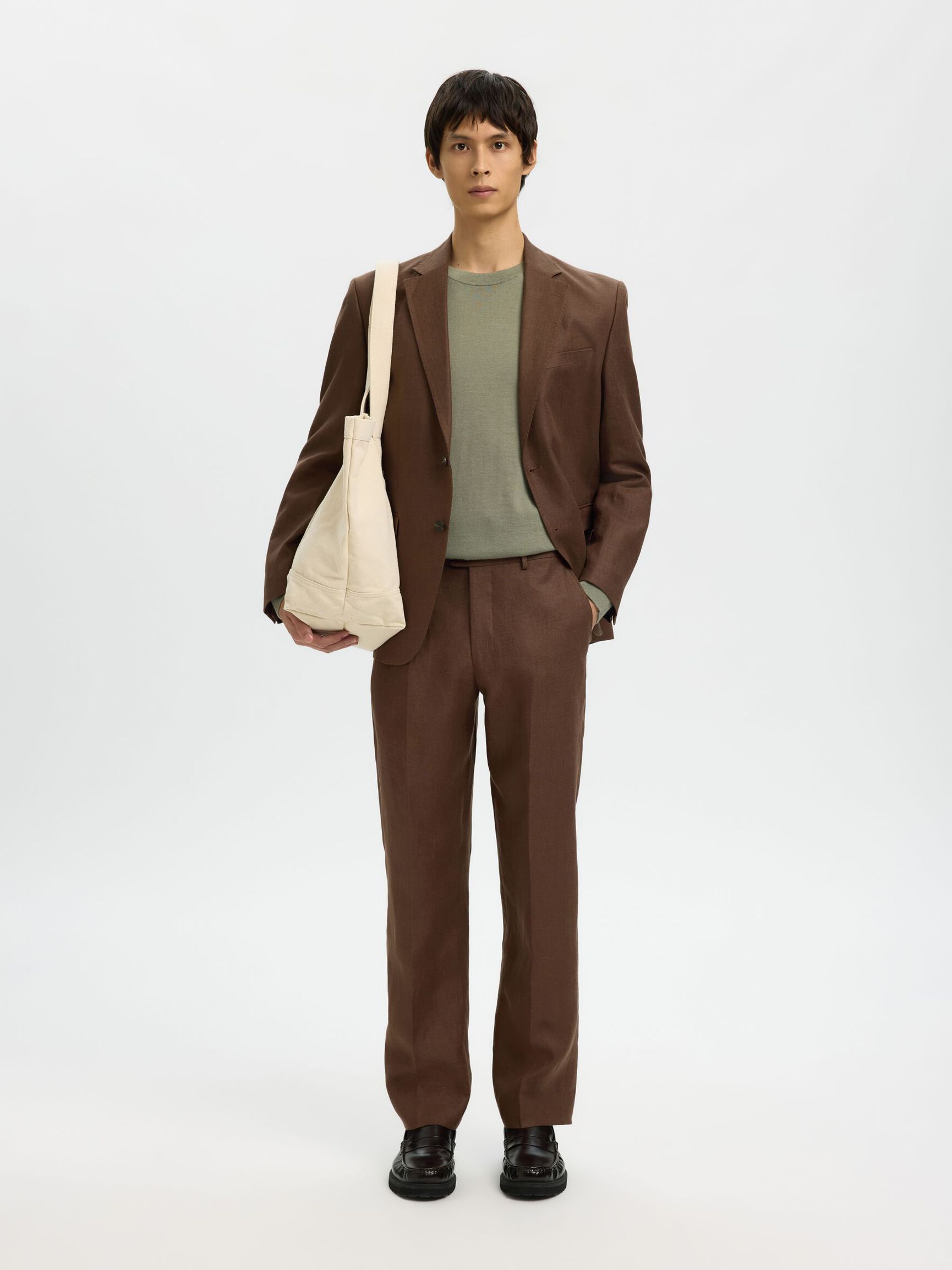 REGULAR FIT LINEN BLAZER, Delicioso, highres