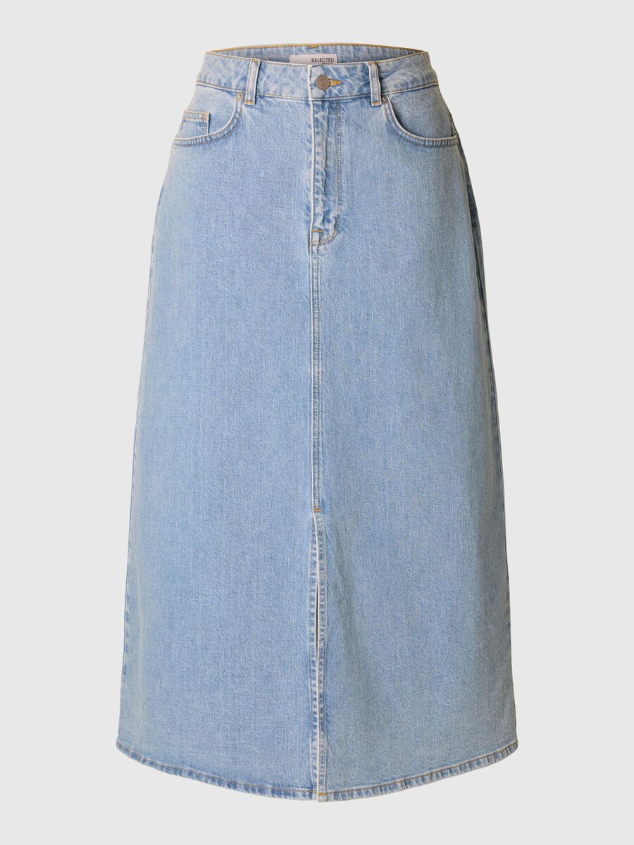 Selected HELLBLAUER MIDI JEANSROCK, Light Blue Denim, highres - 16096344_LightBlueDenim_001.jpg