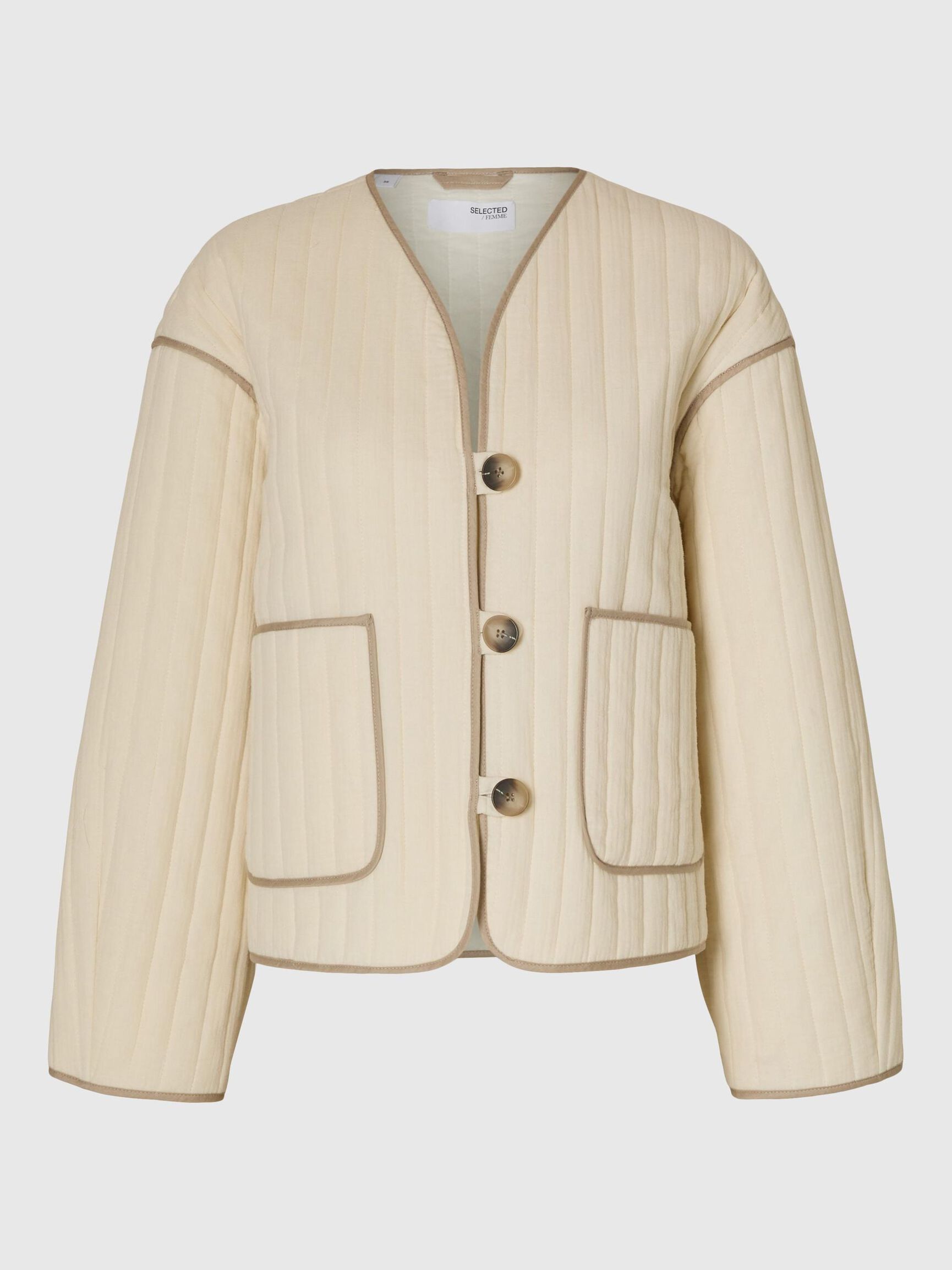 QUILTED PADDED JACKET, Birch, highres