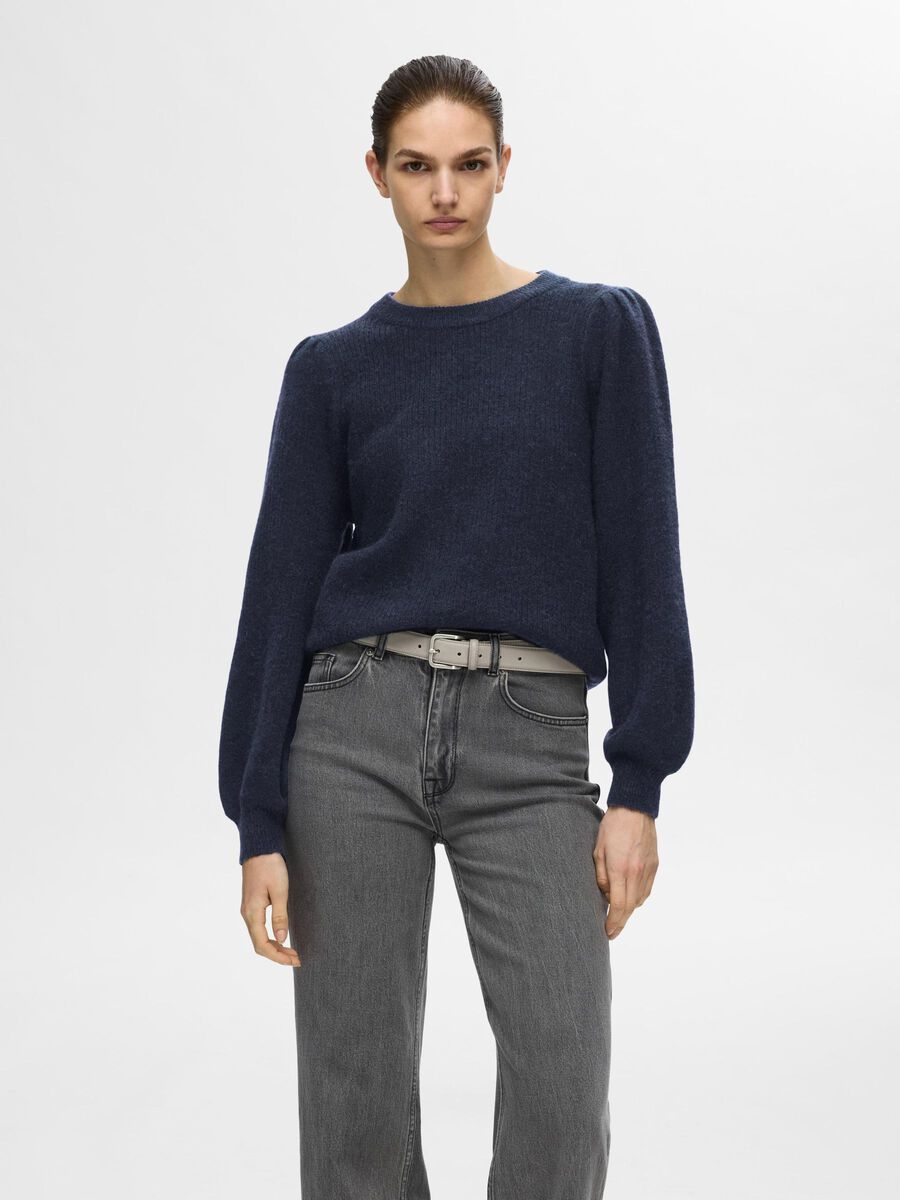 Selected ULLBLANDING STRIKKET PULLOVER, Dark Sapphire, highres - 16094355_DarkSapphire_1117299_003.jpg