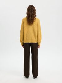 WOOL BLEND CARDIGAN, Ochre, highres