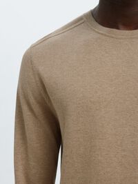 LONG-SLEEVED KNITTED JUMPER, Savannah Tan, highres