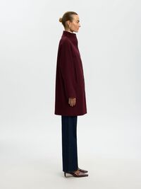 WOOL BLEND COAT, Tawny Port, highres