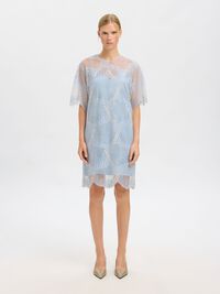 SPITZEN MIDIKLEID, Cashmere Blue, highres