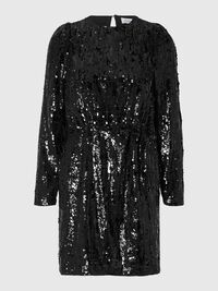 SEQUIN  MINI DRESS, Black, highres