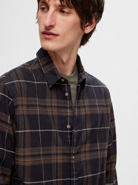 FLANNEL SHIRT, Black, highres