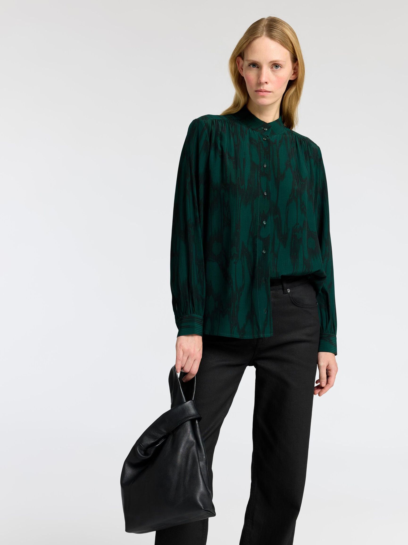 PRINTED LONG SLEEVED SHIRT, Scarab, highres